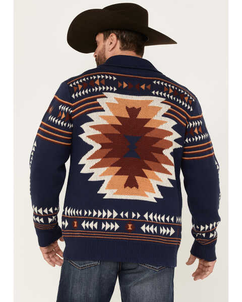 Image #4 - Cinch Men's Southwestern Pullover Knit Sweater, Navy, hi-res