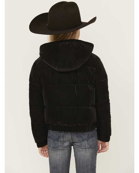 Image #4 - Urban Republic Little Girls' Twill Hooded Puffer Jacket , Black, hi-res