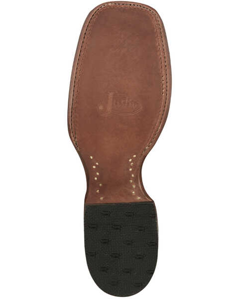 Image #7 - Justin Men's Full-Quill Ostrich Exotic Boot - Square Toe, Brandy Brown, hi-res