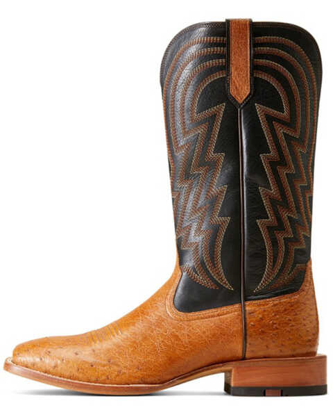 Image #2 - Ariat Men's Haywire Exotic Ostrich Western Boots - Broad Square Toe, Beige, hi-res