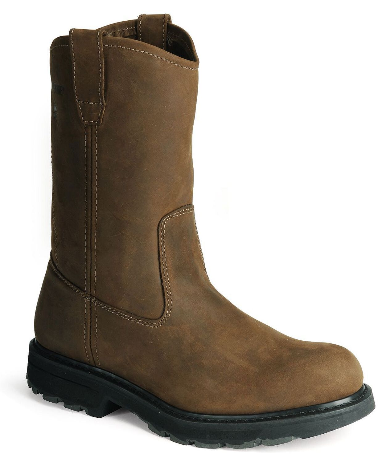 Image #1 - Wolverine Men's Nubuck Wellington Pull On Work Boots - Soft Toe, Brown, hi-res