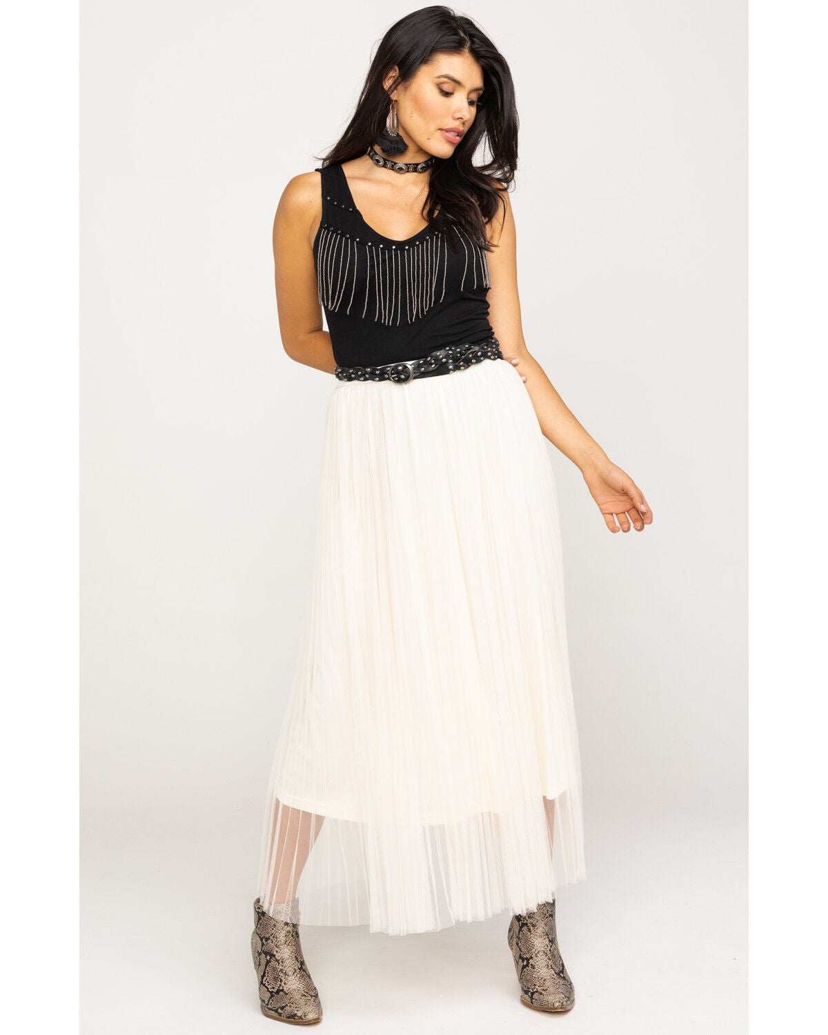 mesh maxi skirt