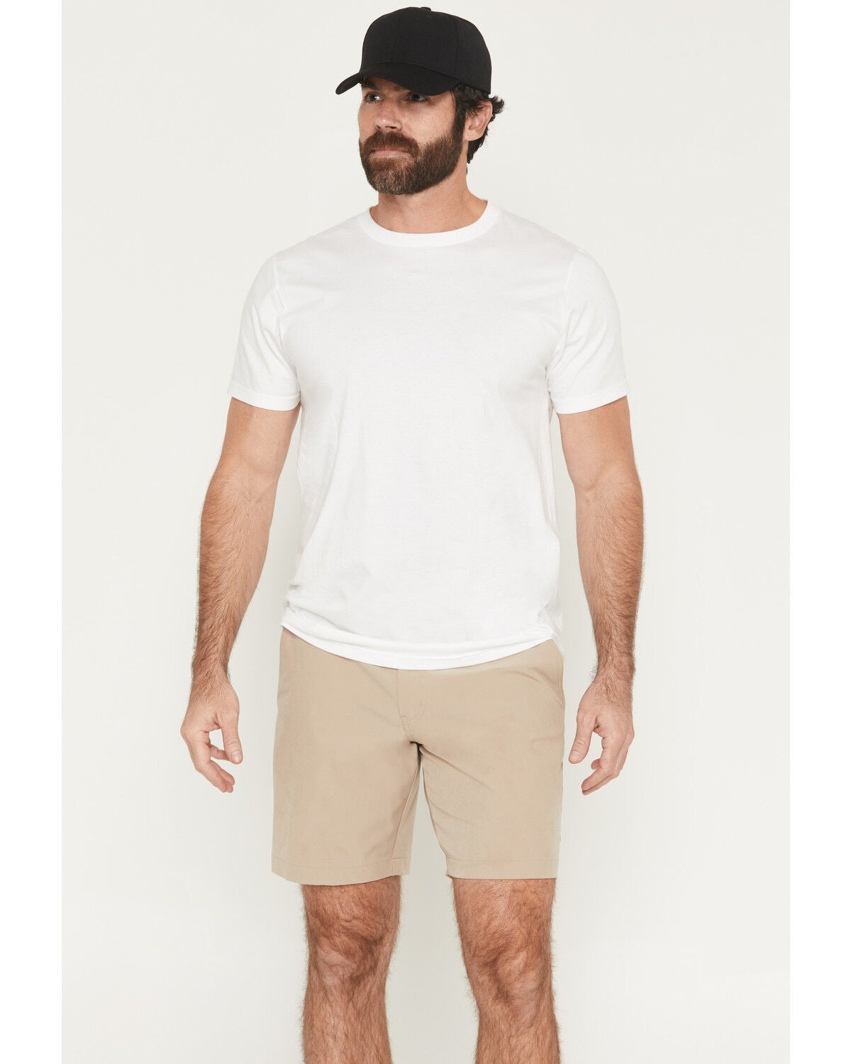 Image #1 - Rock & Roll Denim Men's 8" Solid Stretch Chino Shorts, Khaki, hi-res