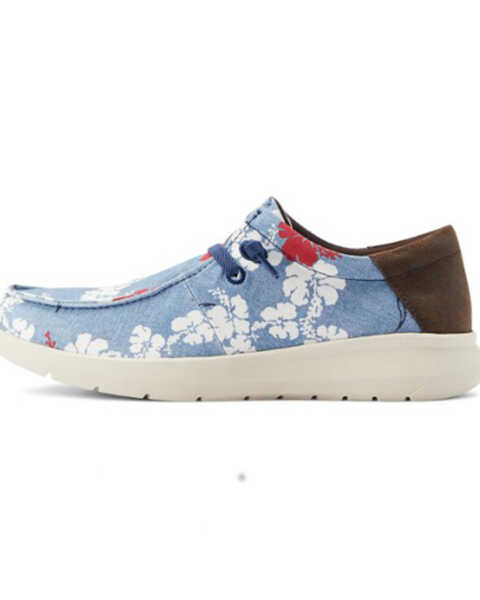 Image #2 - Ariat Men's Hilo Aloha Western Casual Shoes - Moc Toe, Blue, hi-res