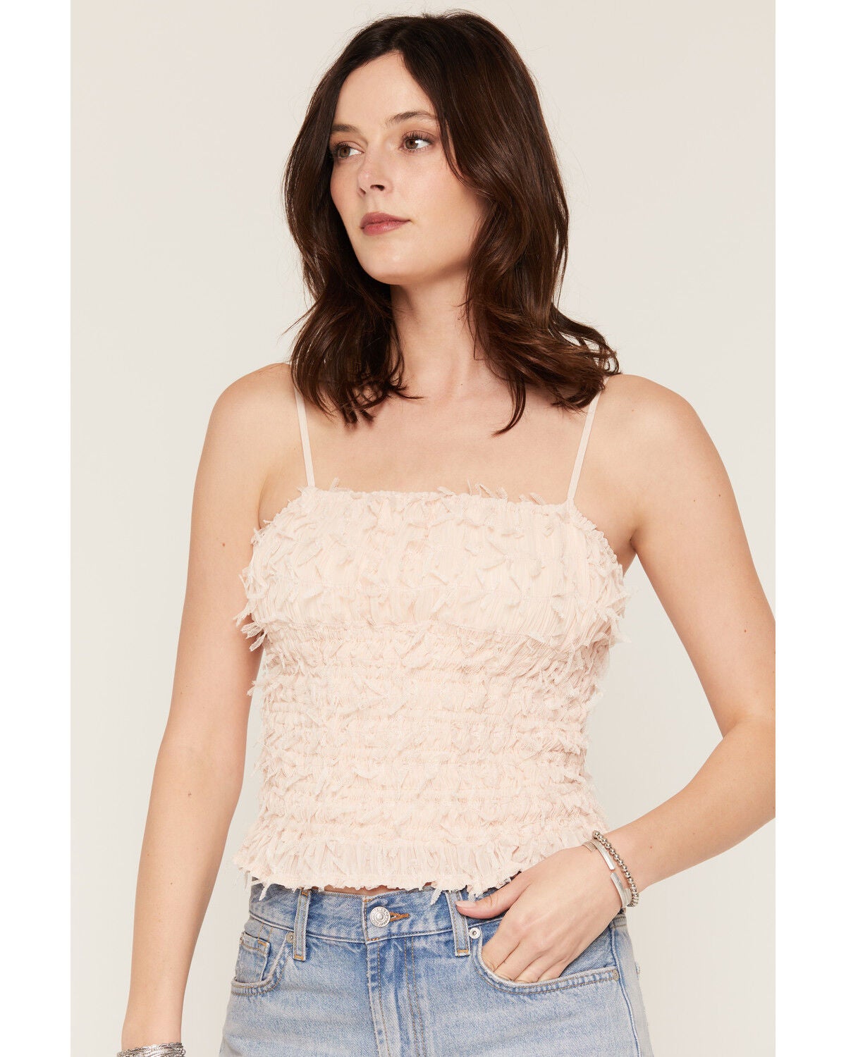 Image #2 - Miss Me Women's Ruffle Tank Top, Pink, hi-res