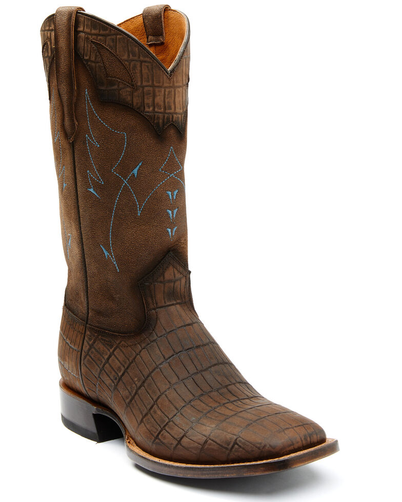 Moonshine Spirit Men's Brown Tully Nogal Leather Western Boot - Wide Square Toe , Brown, hi-res