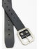 Image #2 - Brothers and Sons Men's Coleman Perforated Smooth Leather Basic Belt, Black, hi-res