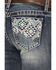Grace in LA Girls' Medium Wash Mid Rise Southwestern Bootcut Jeans , Medium Wash, hi-res