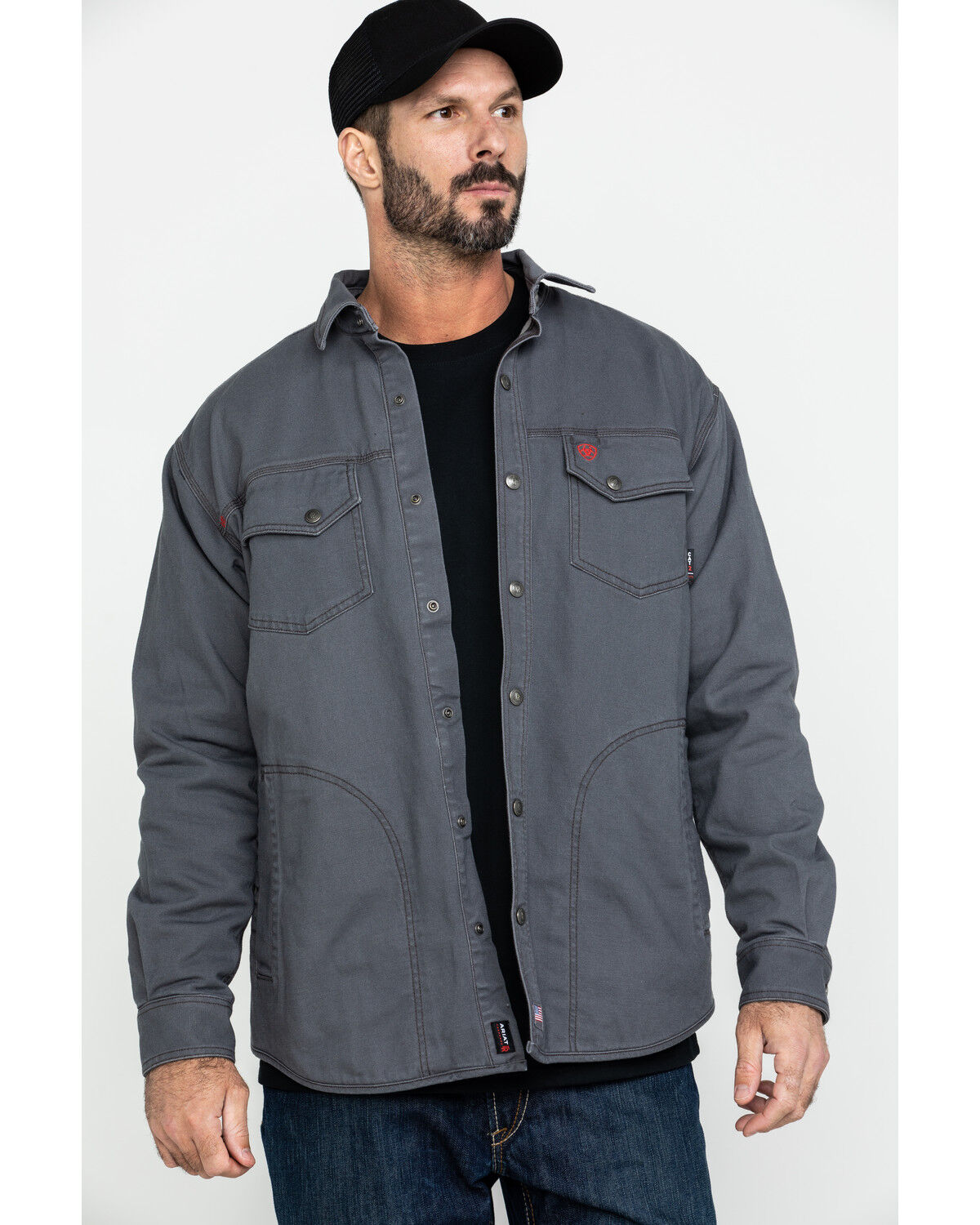 Image #3 - Ariat Men's FR Rig Shirt Work Jacket - Big, Grey, hi-res