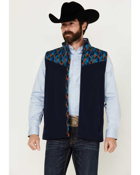 Image #1 - RANK 45® Men's Ranbull Softshell Vest , Medium Blue, hi-res
