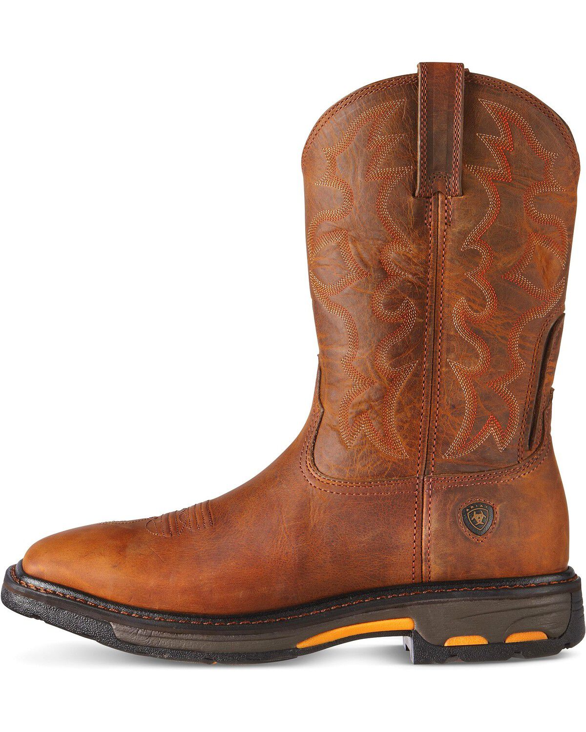square toe pull on work boots