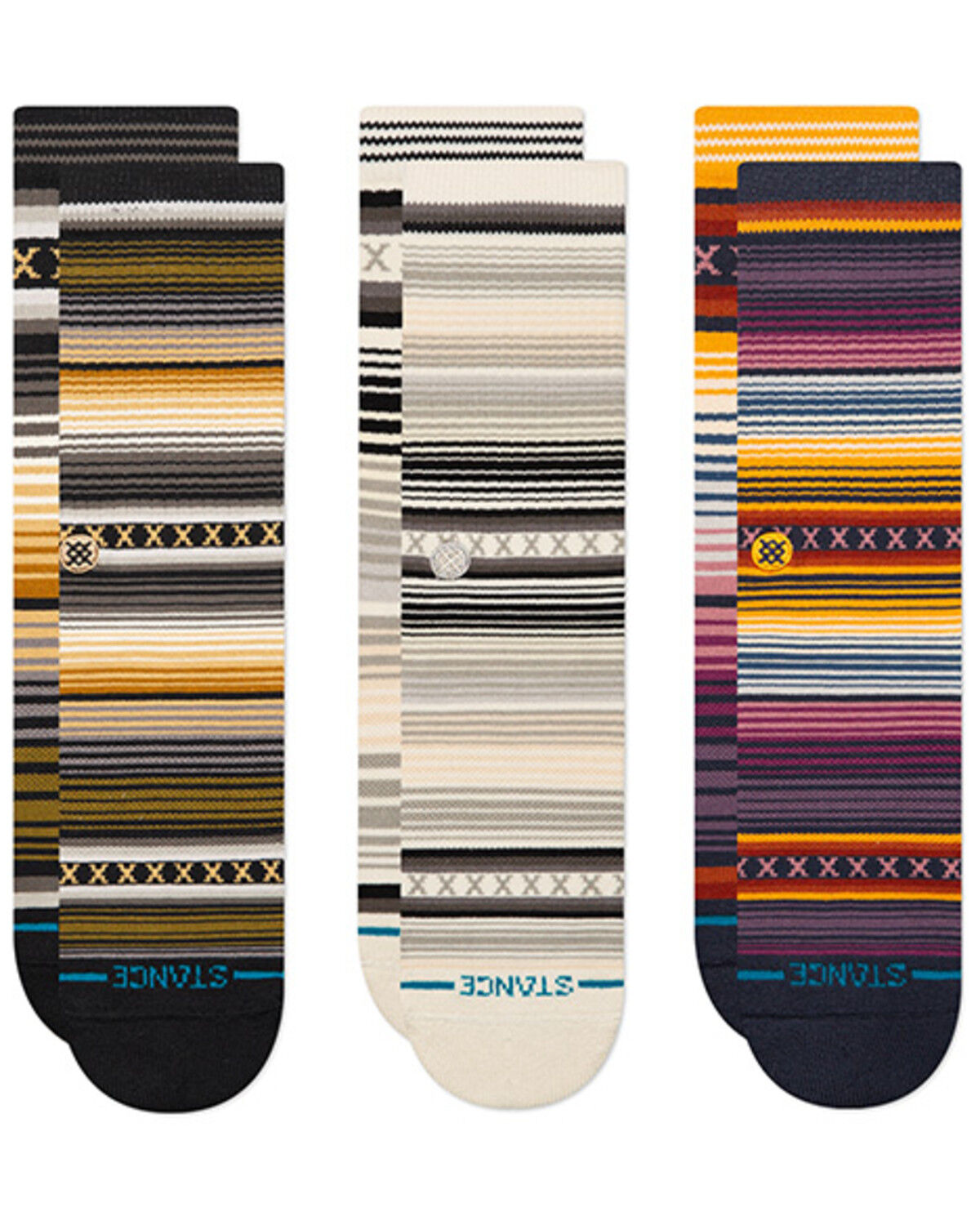 Image #1 - Stance Men's For Curren Crew Sock Pack - 3 Piece, Forest Green, hi-res