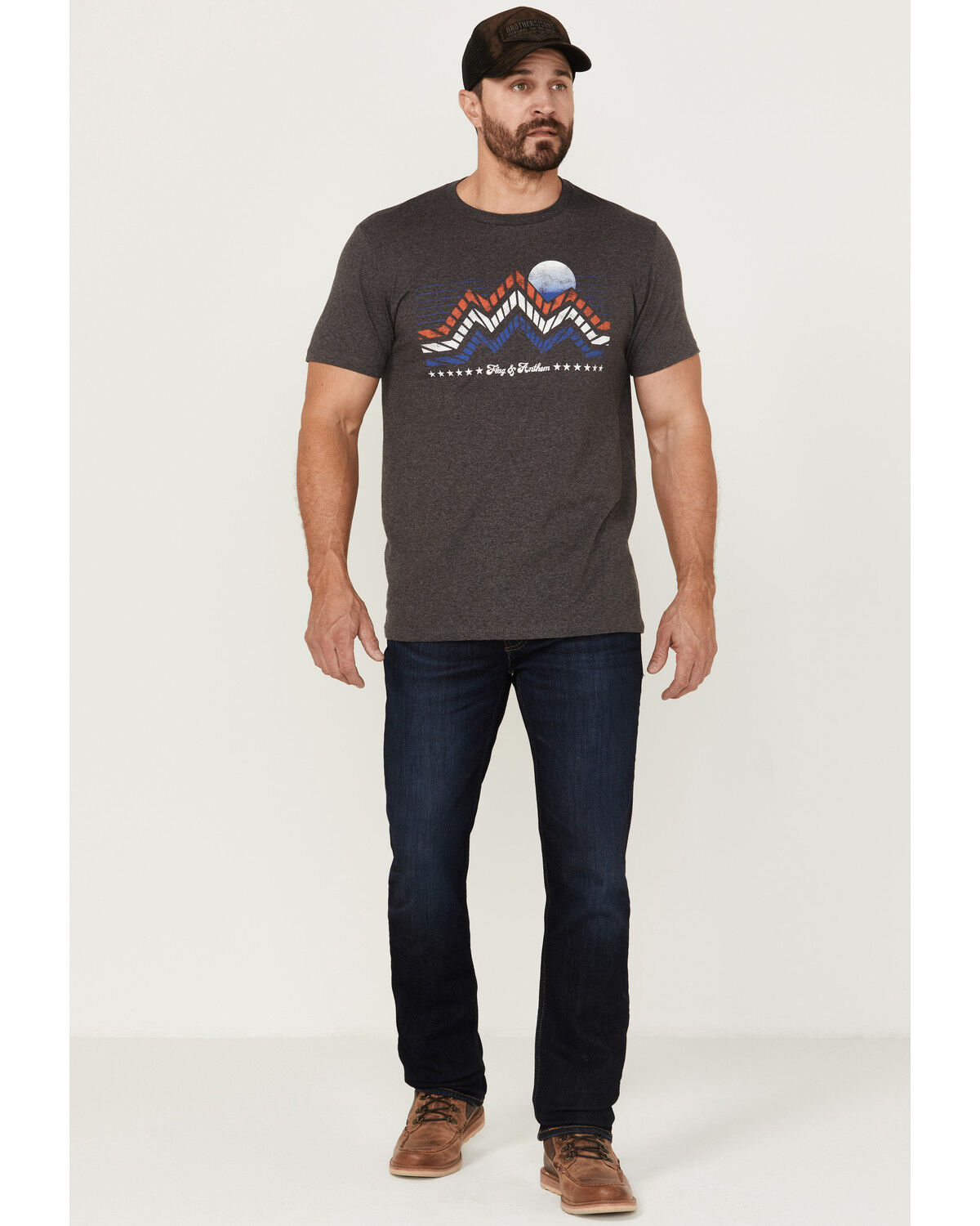 Image #2 - Flag & Anthem Men's Mountains Americana Graphic T-Shirt, Charcoal, hi-res