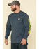 Image #1 - Carhartt Men's M-FR Midweight Signature Logo Long Sleeve Work Shirt - Big , Dark Blue, hi-res