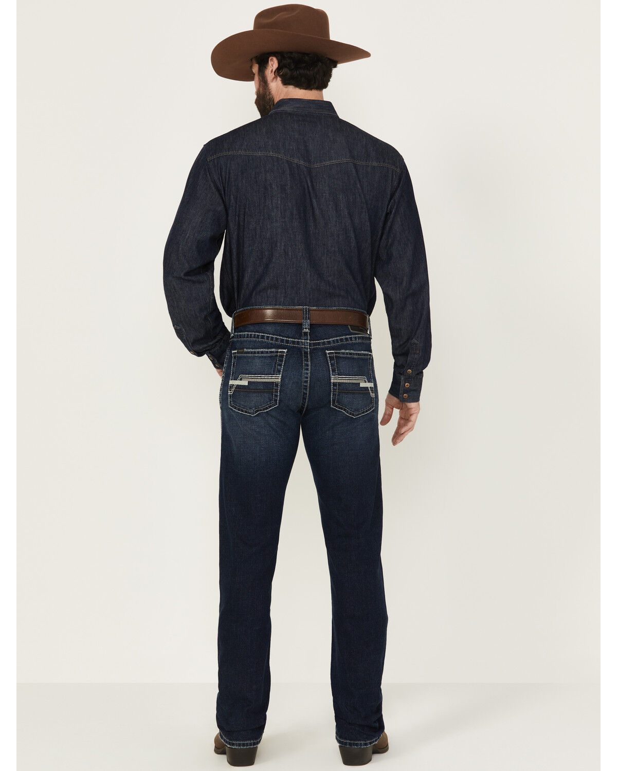 Image #3 - Ariat Men's M8 Hillcrest Matthew Dark Wash Modern Slim Straight Stretch Denim Jeans, Dark Wash, hi-res