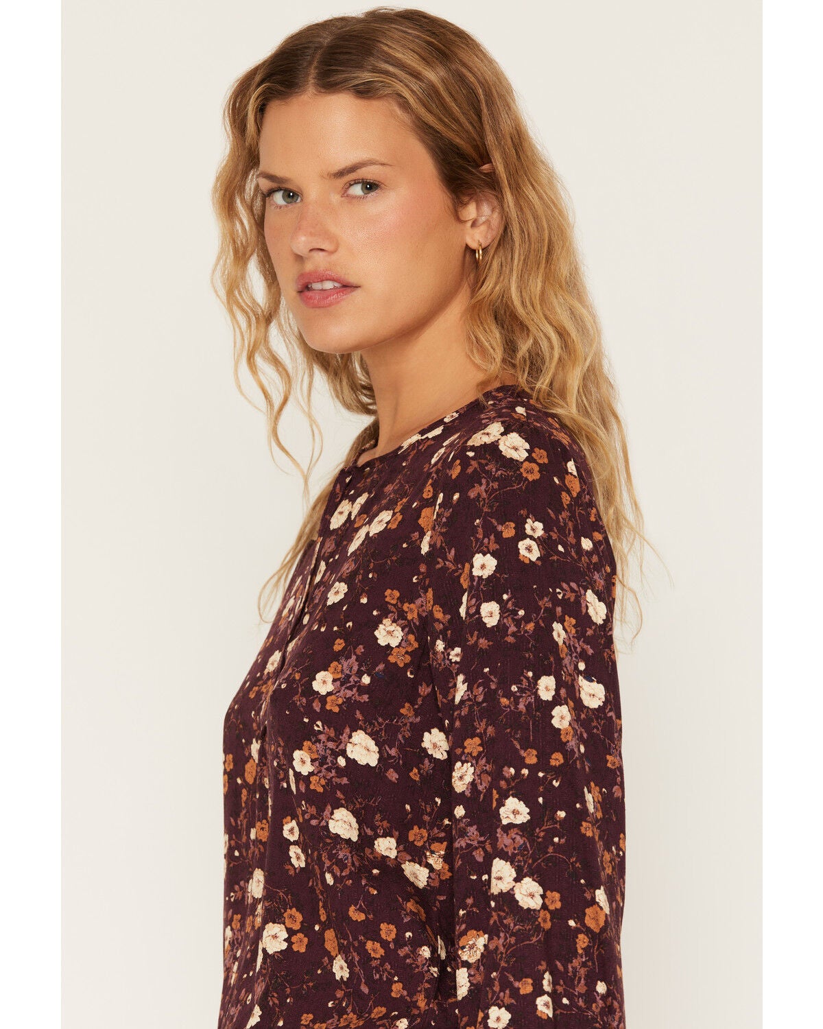Image #2 - Idyllwind Women's Lynnbrook Floral Print Long Sleeve Blouse, Wine, hi-res