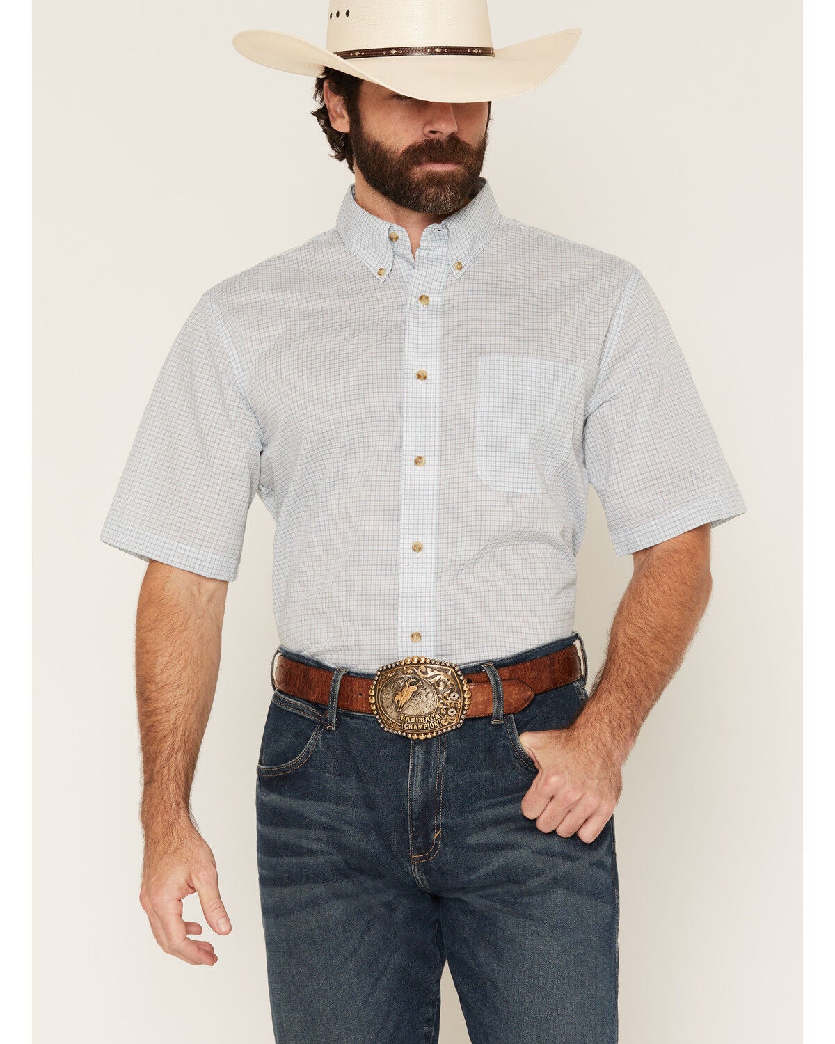 Image #3 - Wrangler Riata Men's Assorted Plaid Print Short Sleeve Button-Down Western Shirt, Multi, hi-res