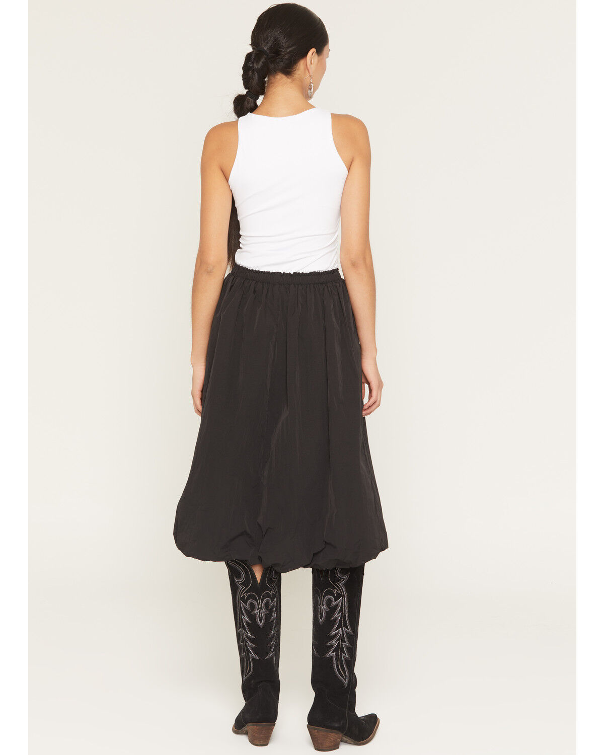 Image #3 - By Together Women's Bubble Midi Skirt, Black, hi-res