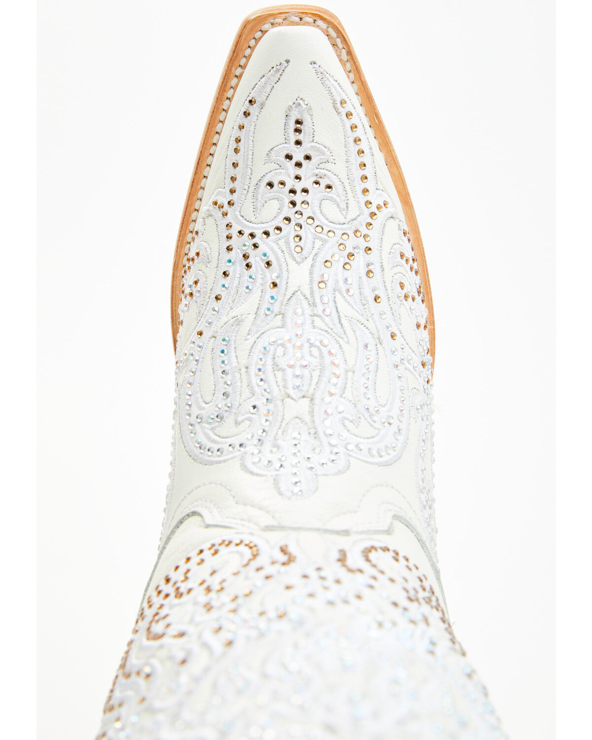 Image #6 - Corral Women's Crystal Embroidered Western Boots - Snip Toe, White, hi-res