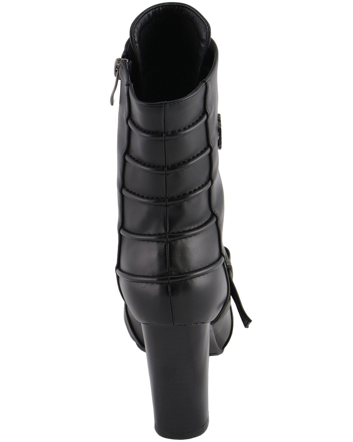 Image #7 - Milwaukee Leather Women's Block Heel Lace Front Boots - Round Toe, Black, hi-res