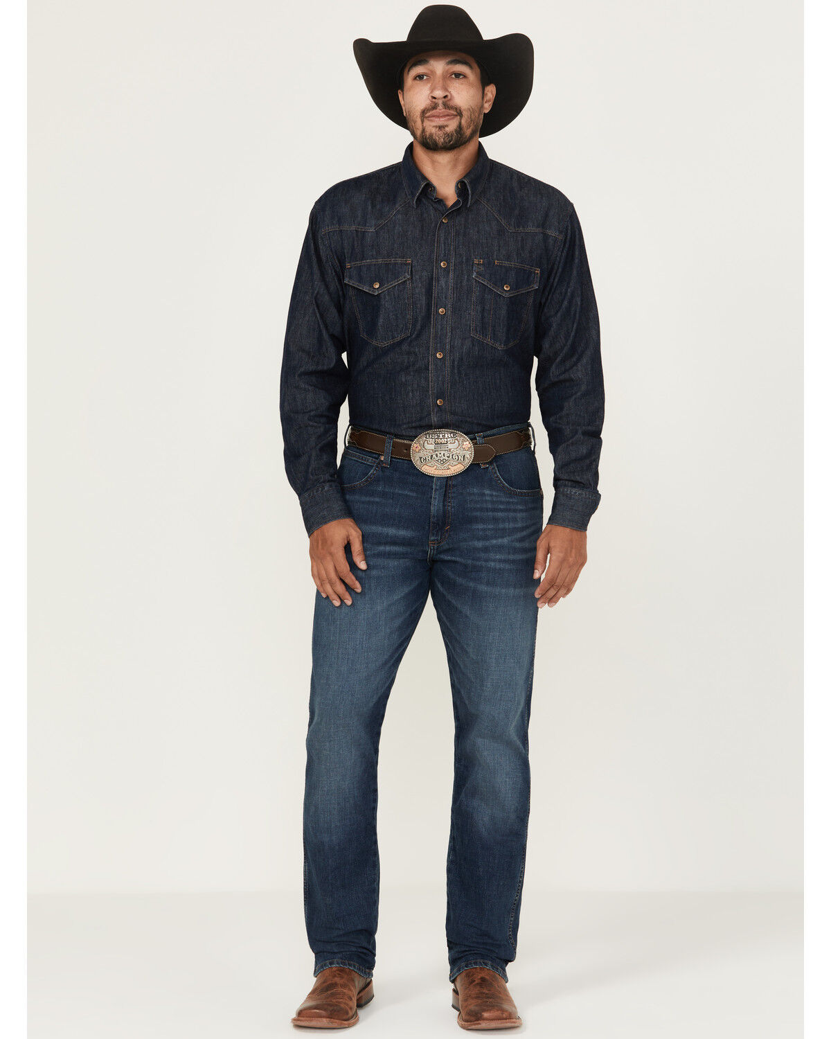 Image #1 - Wrangler Retro Men's Riviera Dark Wash Slim Straight Stretch Denim Jeans - Tall, Dark Wash, hi-res