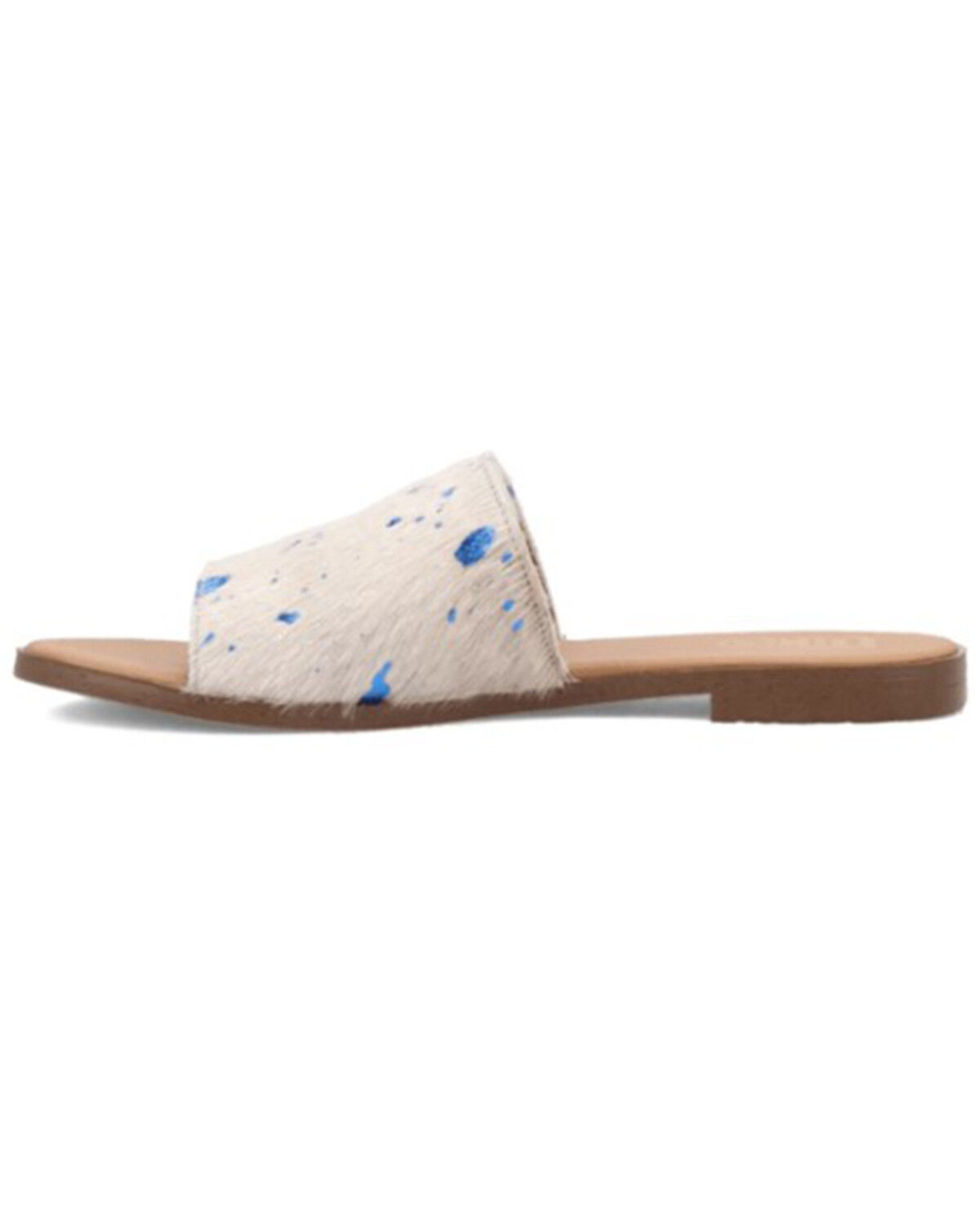 Image #3 - Dingo Women's Metallic Hairon Moo Moo Sandals, Blue, hi-res
