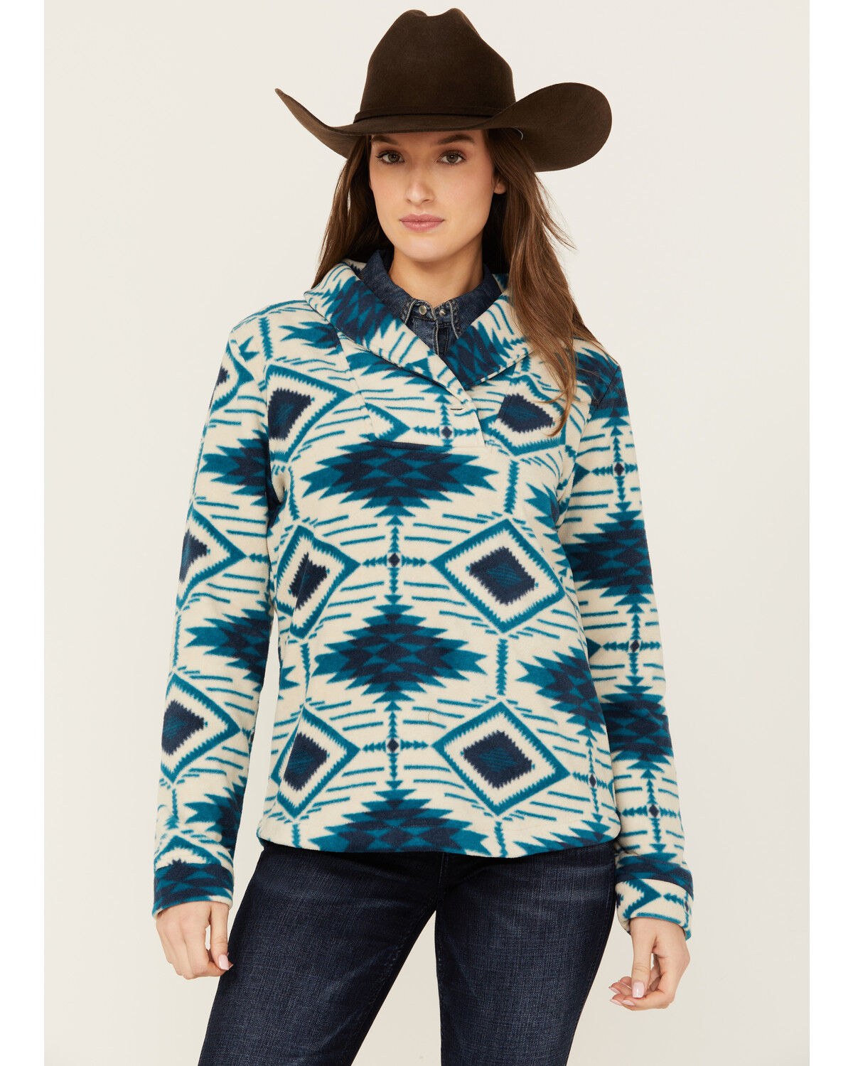 Image #1 - Outback Trading Co Women's Janet Pullover, Blue, hi-res
