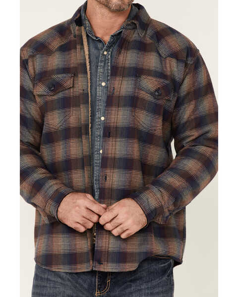 Cody James Men's Caveman Bonded Plaid Long Sleeve Snap Western Flannel Shirt , Olive, hi-res
