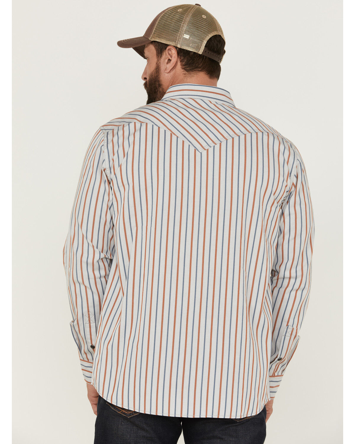 Image #4 - Moonshine Spirit Men's Kingston Stripe Snap Western Shirt, Grey, hi-res