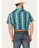 Image #4 - Panhandle Select Men's Southwestern Print Short Sleeve Snap Western Shirt, Turquoise, hi-res