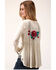 Image #2 - Roper Women's White Floral Embroidered Knit Cardigan , Ivory, hi-res