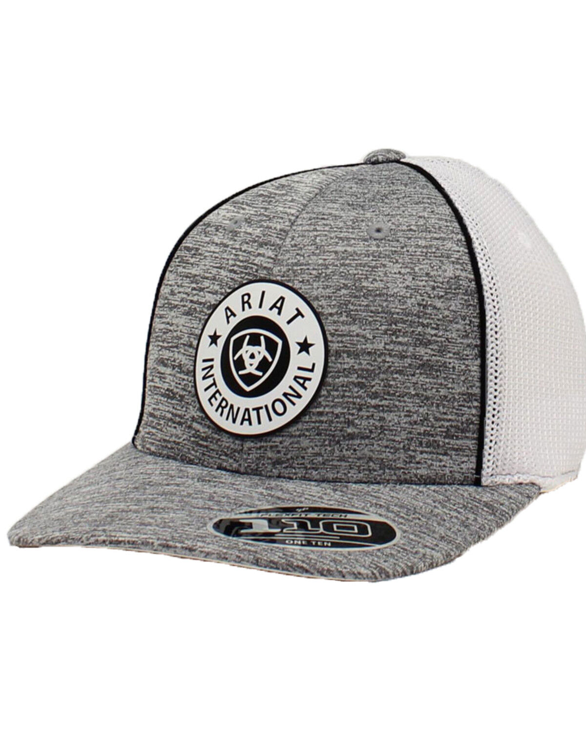 Image #1 - Ariat Men's Round Logo Ball Cap, Heather Grey, hi-res