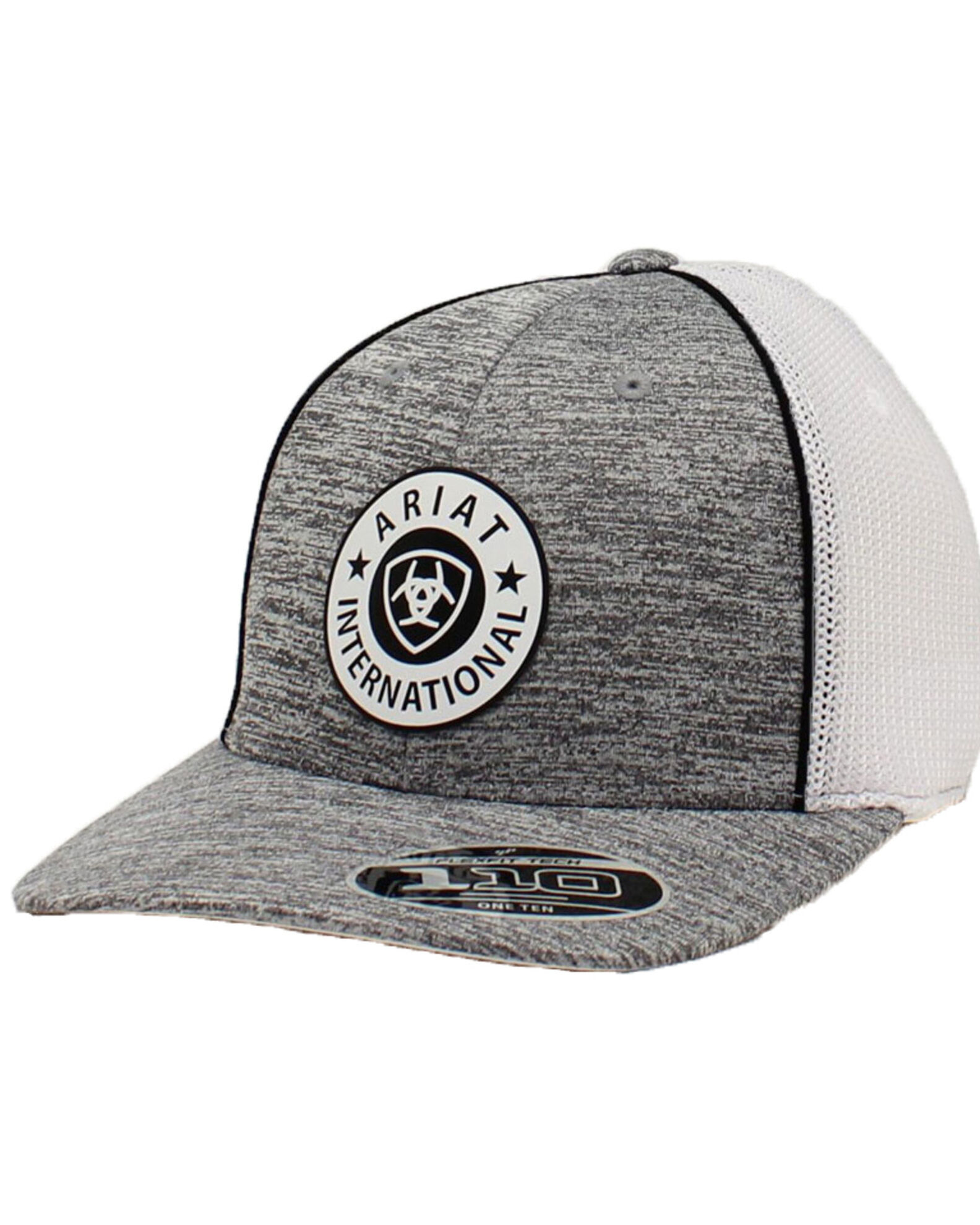Image #1 - Ariat Men's Round Logo Ball Cap, Heather Grey, hi-res