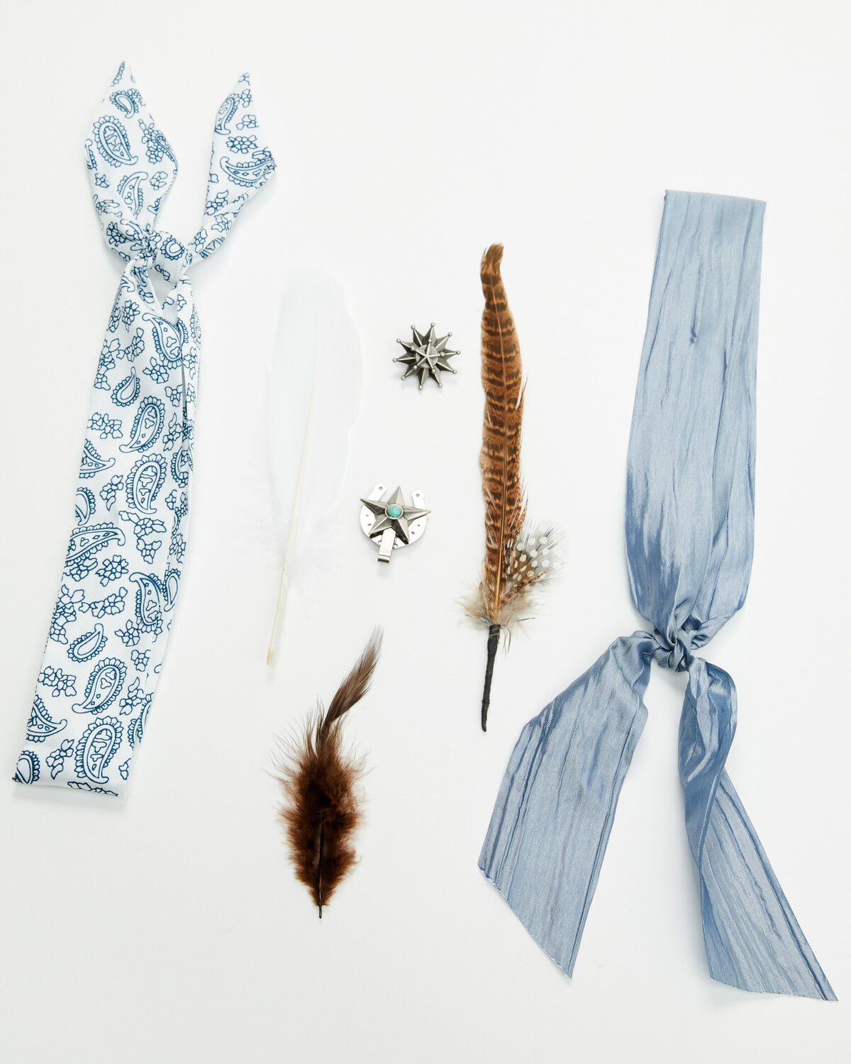 Image #1 - Boot Barn Paisley Western Hat Accessory Set, Blue, hi-res
