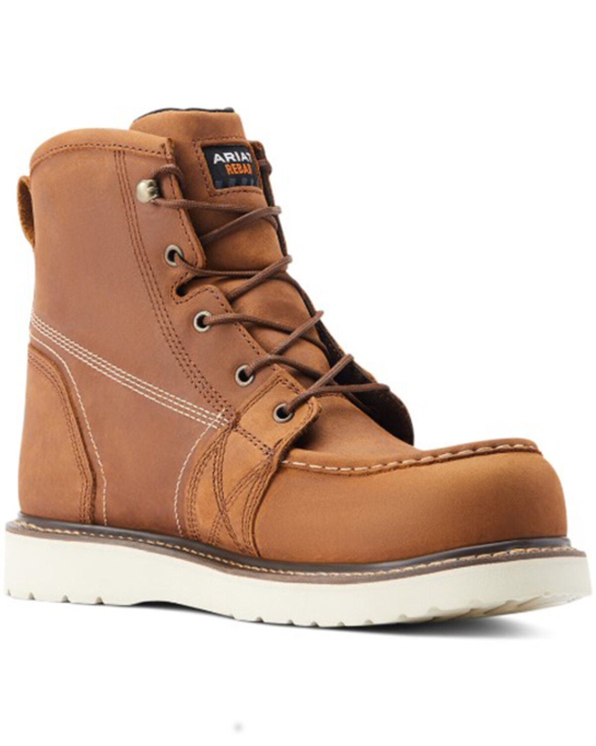 Ariat Men's Rebar 6" Waterproof Work Boots - Composite Toe, Brown, hi-res