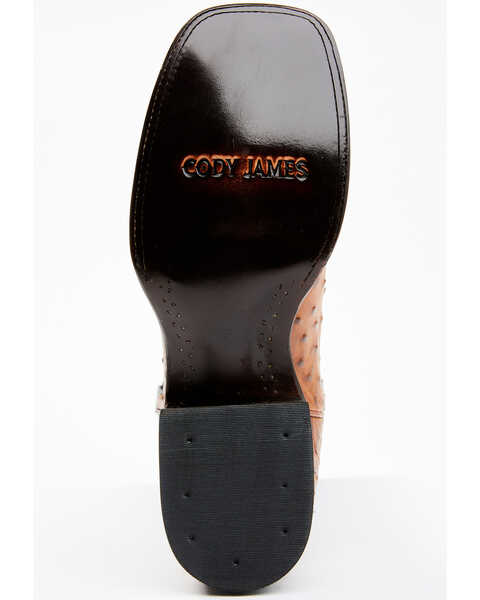 Cody James Men's Full Quill Coganc Ostrich Exotic Western Boots - Broad Square Toe , Black, hi-res