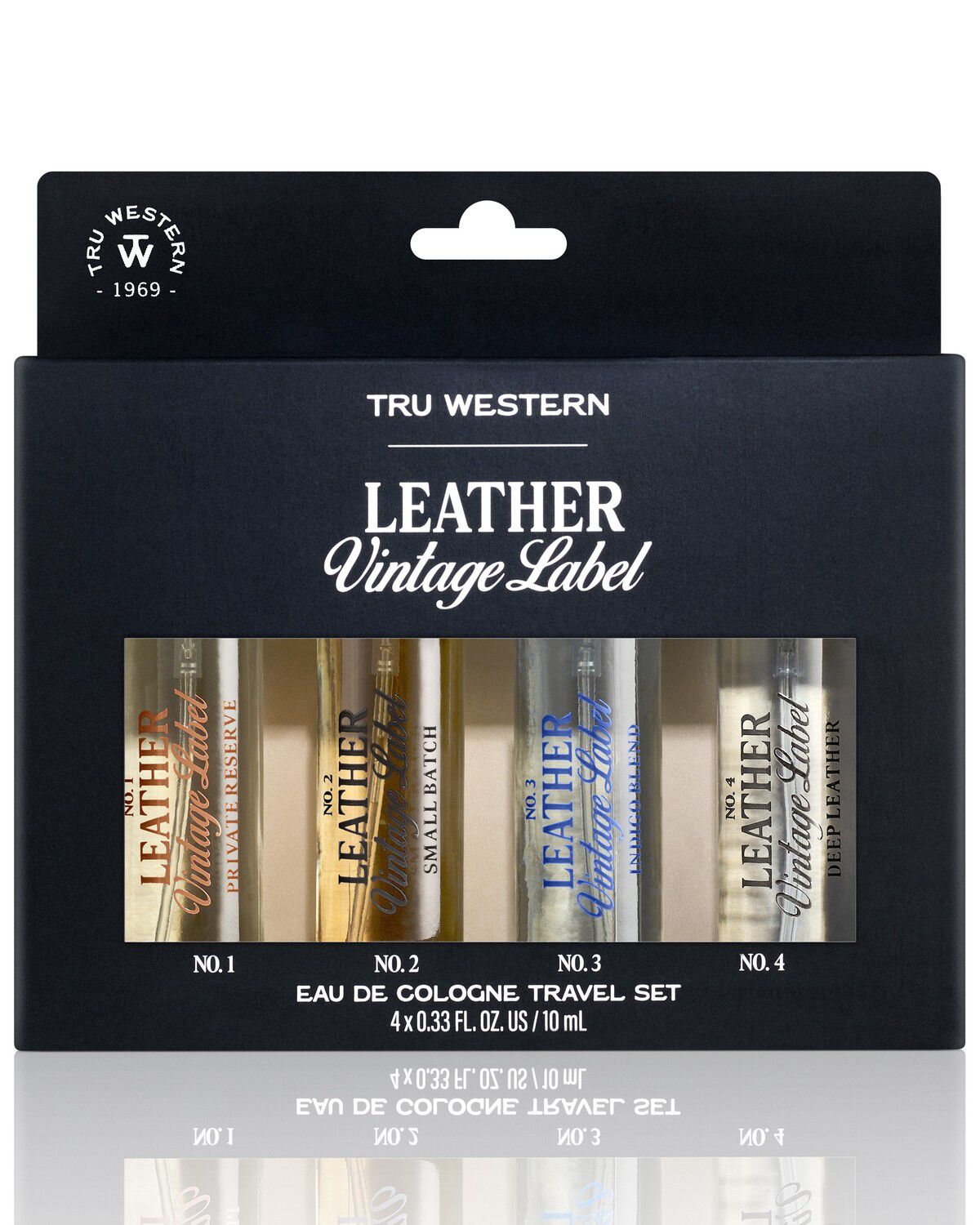 Tru Fragrances Men's Leather Vintage Label Travel Eau De Cologne Set - 4 Piece, No Color, hi-res