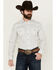Image #1 - Gibson Men's Polka Geo Print Long Sleeve Snap Western Shirt , White, hi-res