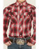 Image #3 - Roper Boys' Plaid Print Long Sleeve Pearl Snap Western Shirt, Red, hi-res