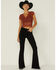 Image #4 - Shyanne Women's Lace Knit Flutter Sleeve Crop Top, Brandy Brown, hi-res
