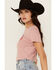 Image #2 - Girl Dangerous Women's Western Dream Short Sleeve Baby Tee, Pink, hi-res