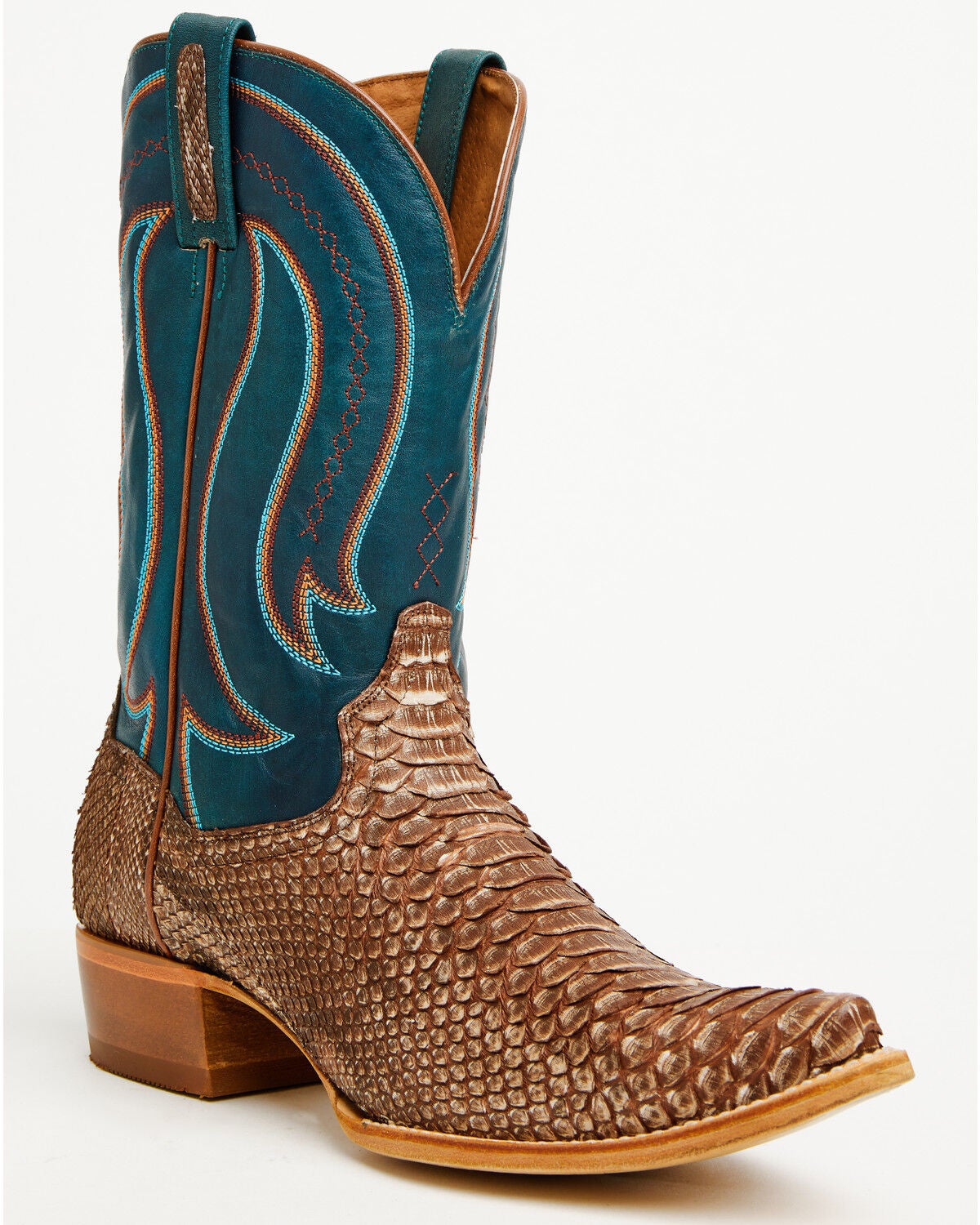 Dan Post Men's Exotic Python Belly Western Boots - Snip Toe, Brown, hi-res
