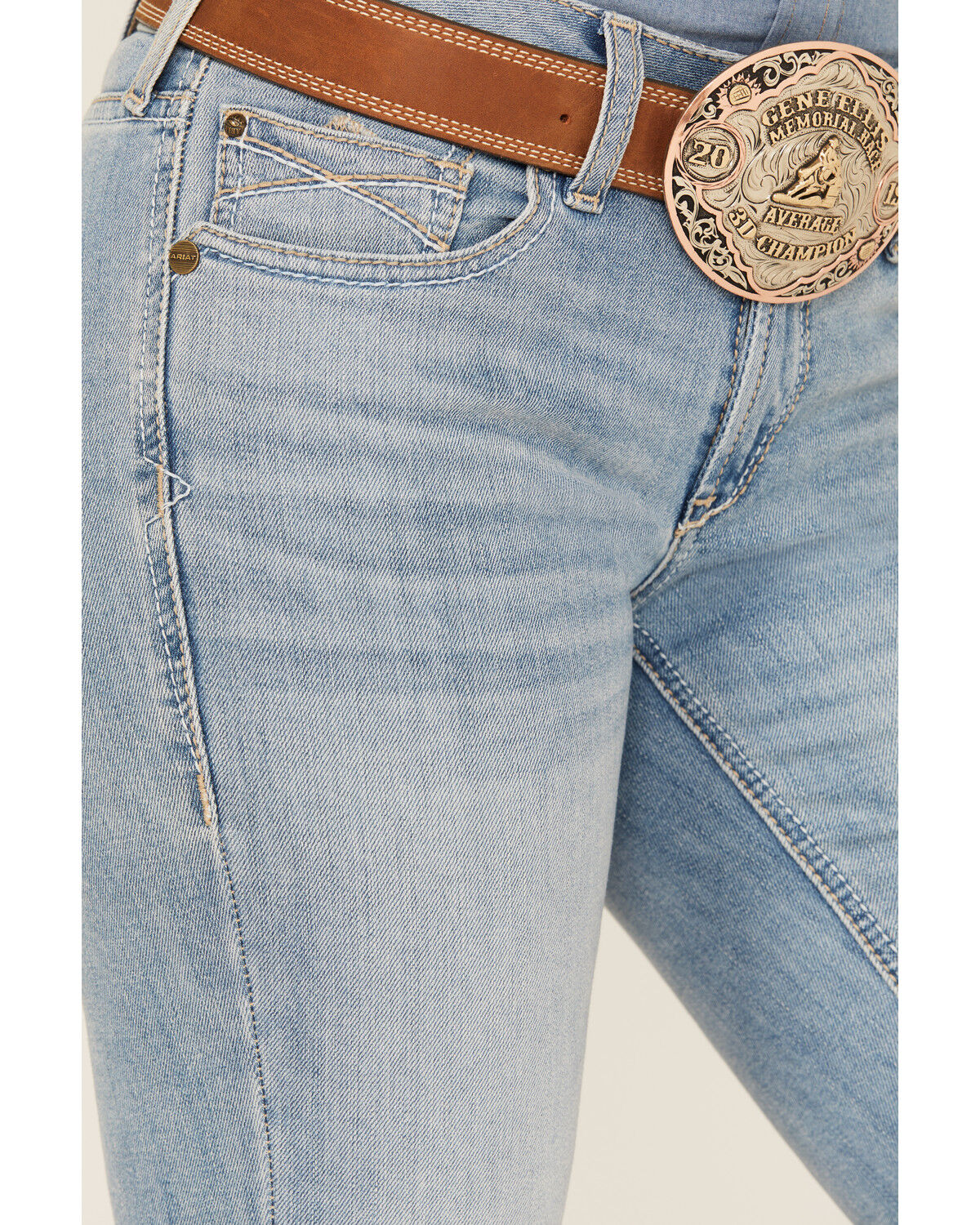 Image #2 - Ariat Women's Light Wash Perfect Arrow Fit Penelope Stretch Bootcut Jeans, Light Wash, hi-res