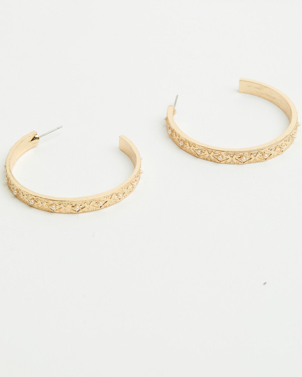 Shyanne Women's Boho Thick Gold Earrings, Gold, hi-res