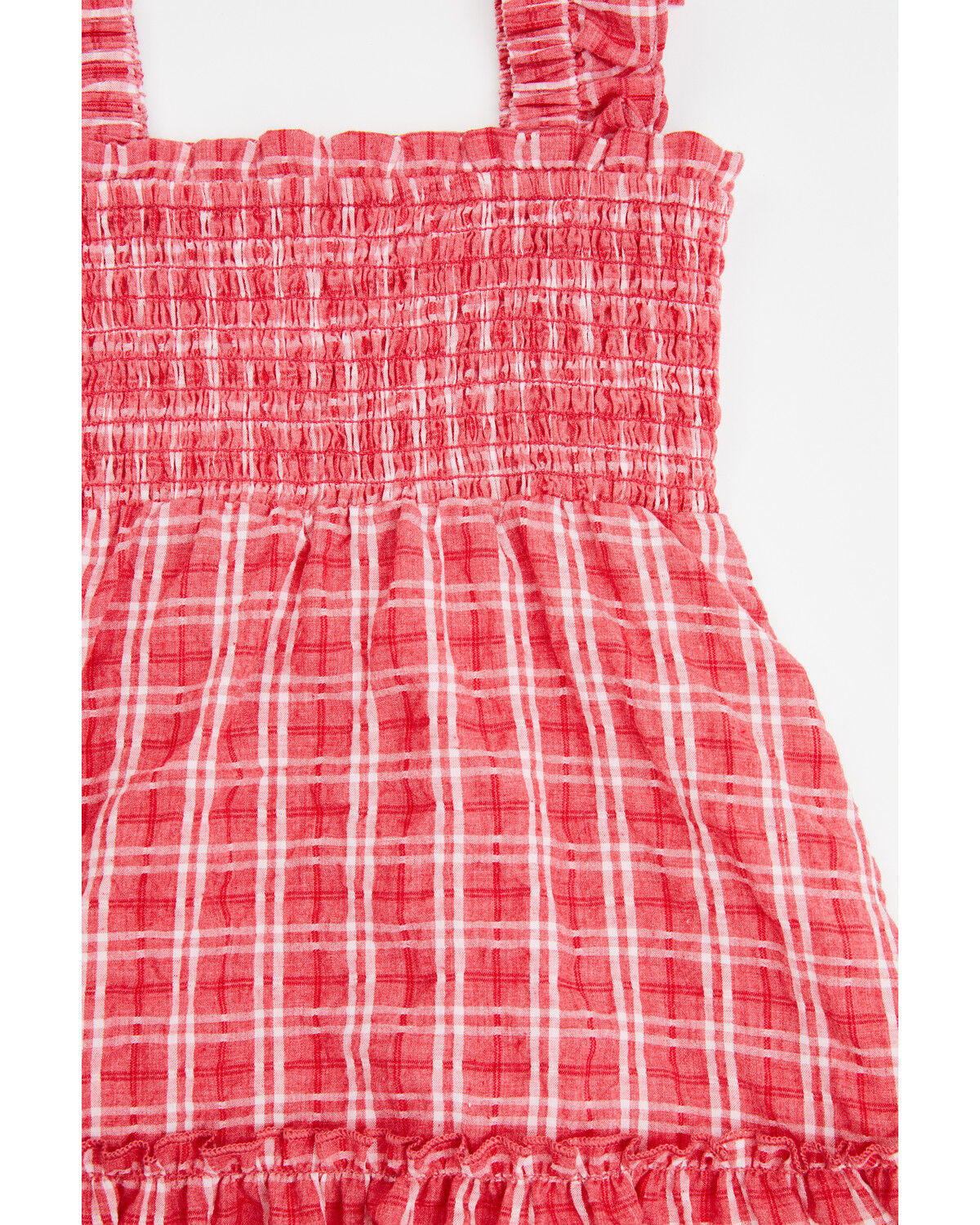 Image #2 - Yura Toddler Girls' Plaid Print Ruffle Sleeveless Dress, Red, hi-res
