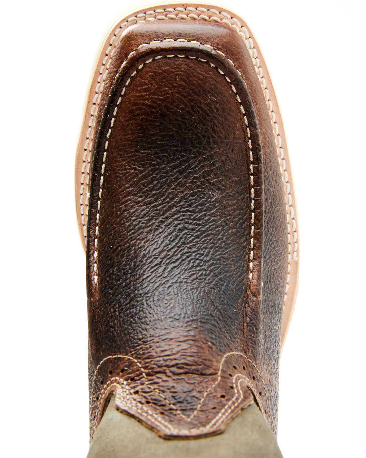 Image #6 - Double H Men's Domestic Roper Western Work Boots - Soft Toe, Brown, hi-res