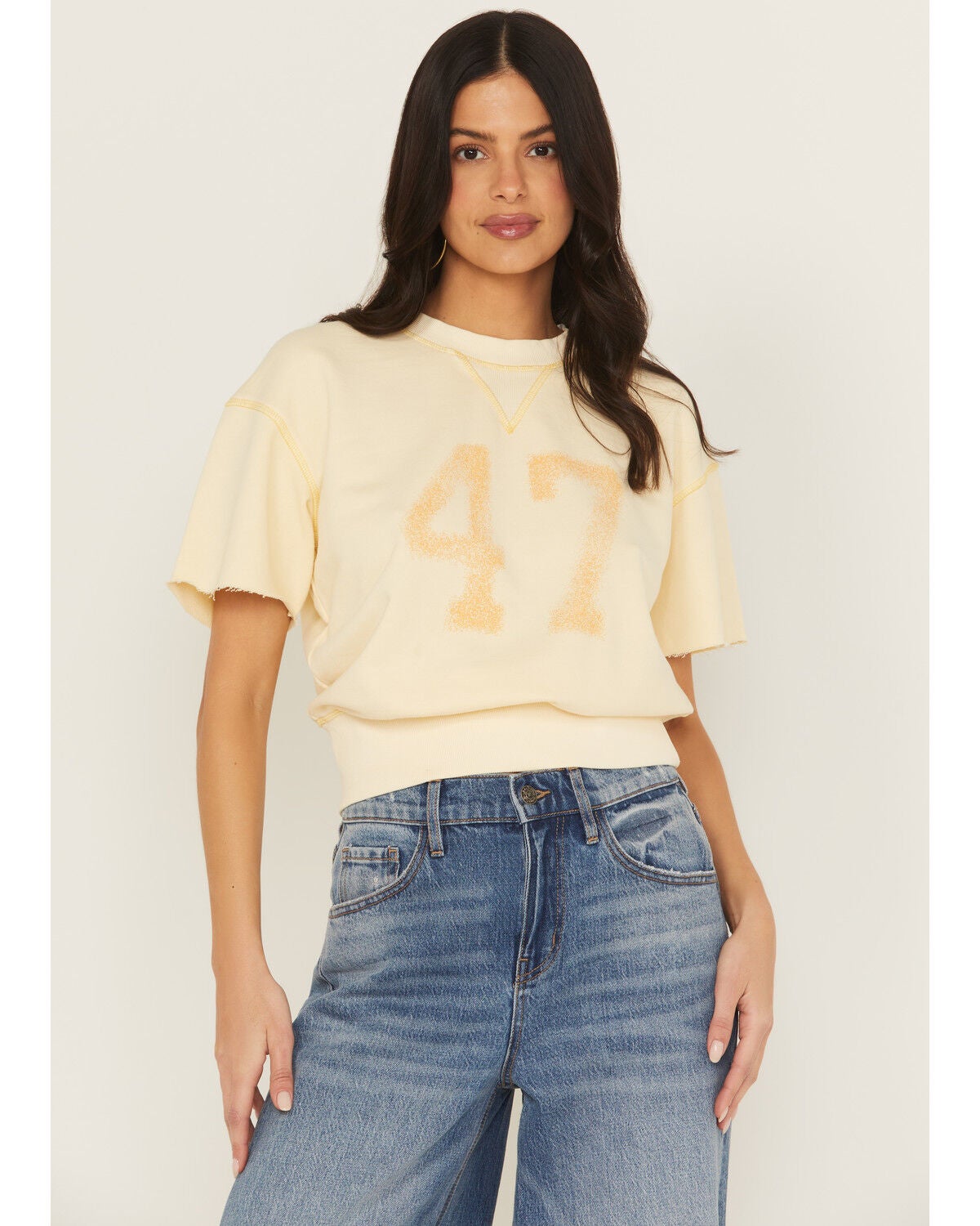 Wrangler Women's Modern 47 Short Sleeve Graphic Tee, Yellow, hi-res
