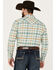 Pendleton Men's Wyatt Plaid Long Sleeve Snap Western Shirt, Seafoam, hi-res