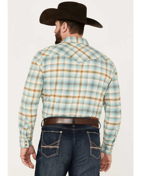 Image #4 - Pendleton Men's Wyatt Plaid Long Sleeve Snap Western Shirt, Seafoam, hi-res