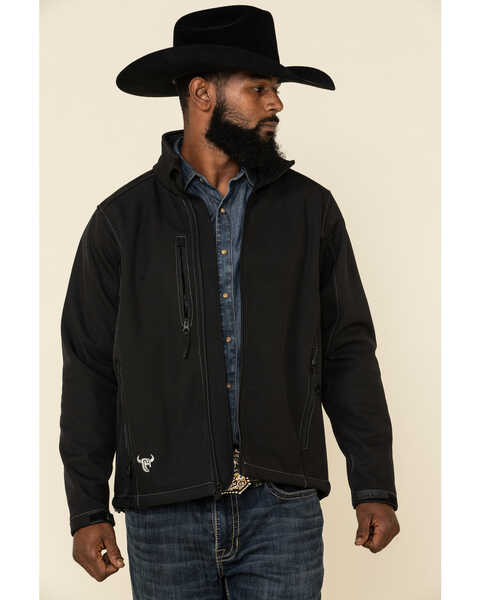 Cowboy Hardware Black Men's Logo Poly Shell Jacket , Black, hi-res